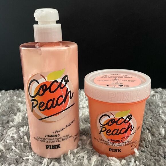NWT PINK Victoria’s Secret Body Scrub & Lotion Set - Picture 1 of 3